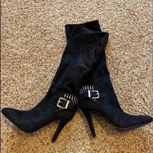 BCBG Black Suede Boots 6.5